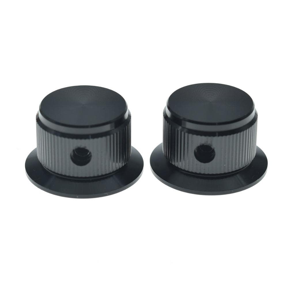 2-Pack Set Screw Style Aluminium Potentiometer Knobs 1/4 '' Universal Top Hat Knobs Bell Volume Tone Control Knobs for Guitar/Ba